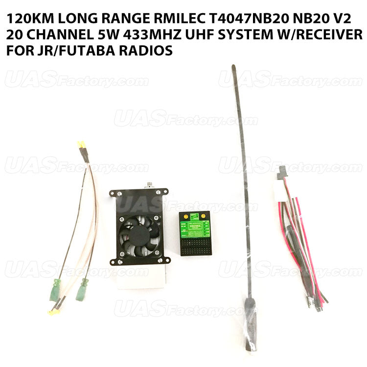 120KM Long Range RMILEC T4047NB20 NB20 V2 20 Channel 5W 433Mhz UHF System w/Receiver for JR/Futaba Radios 120KM Long Range RMILEC T4047NB20 NB20 V2 20 Channel 5W 433Mhz UHF System w/Receiver for JR/Futaba Radios
